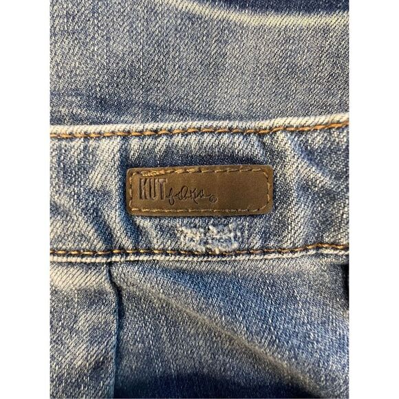 KUT From The Kloth Dyed Frayed Denim Distressed Rosie Pencil Skirt - Picture 5 of 6